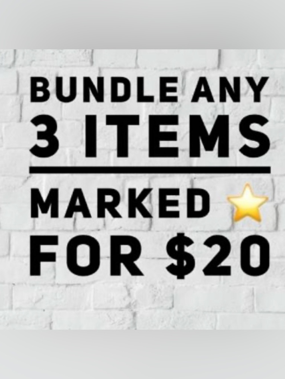 3/20 sale for any item with a ⭐️